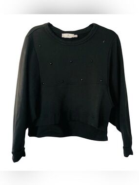 Adidas Stella McCartney Studded Cropped Black Sweatshirt Size XS